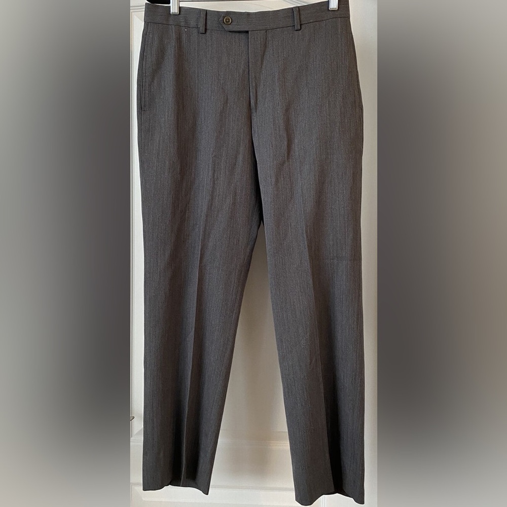 Brooks Brothers 1818 Madison Pants 32x30 Gray Flat Front 100% Wool Dress